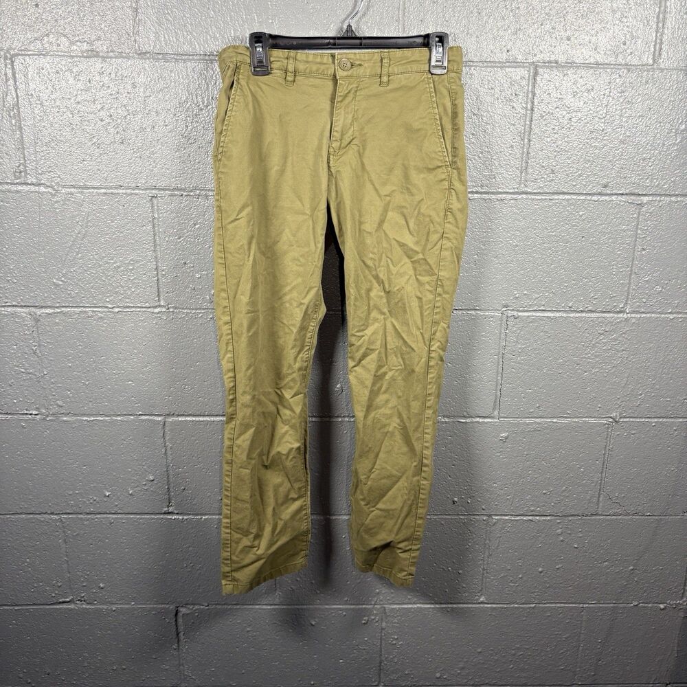 Crocodile Slim Fit Pants Mens 30x33 Khaki Casual Chino Modern Minimalist